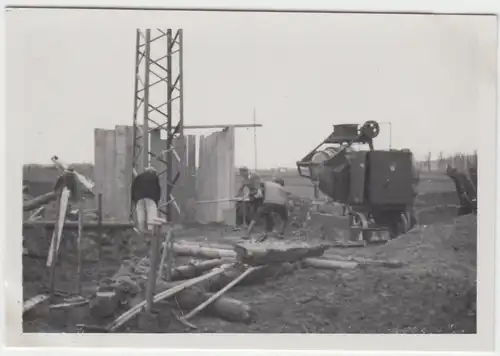 (F6600) Orig. Foto Donauwörth, Baustelle an einem Strommast, Jan - Mär 1935