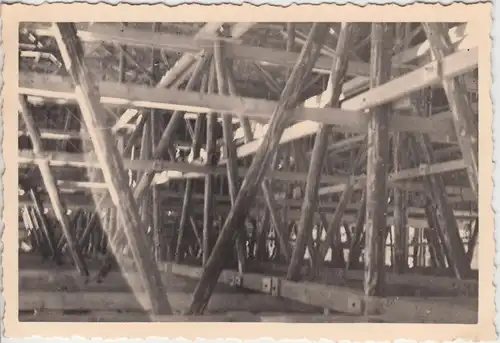 (F6587) Orig. Foto Bau einer großen Werkhalle, Bayern 1934, innere Holzkonstrukt