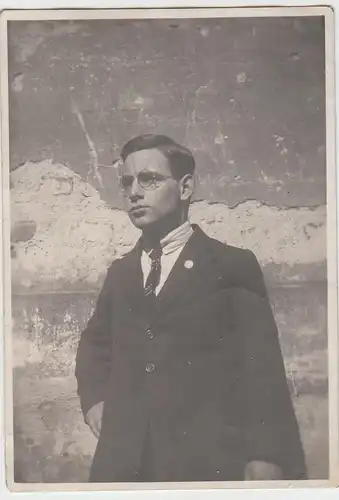 (F6342) Orig. Foto junger Mann, Schüler in Ansbach, Alumneum 1928