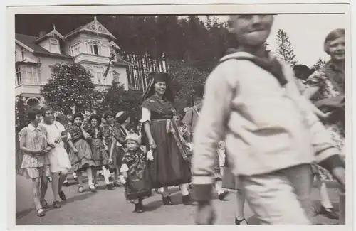 (F6276) Orig. Foto Finsterbergen, Trachtenfest 1929, Parade v. Villa Waldfrieden