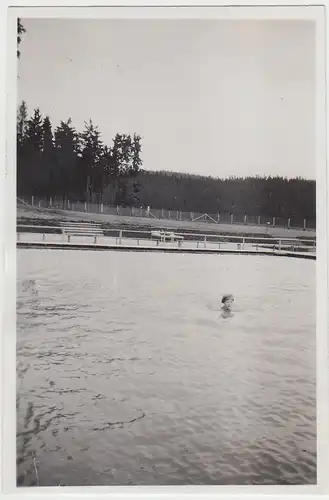 (F6254) Orig. Foto Schwimmbad Finsterbergen, Frau im Wasser 1929