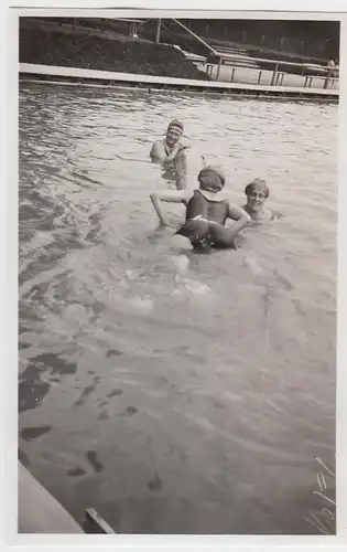 (F6245) Orig. Foto Schwimmbad Finsterbergen, Frauen im Wasser, 1929