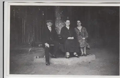 (F6239) Orig. Foto Finsterbergen, Personen vor der Villa Ingeborg 1929
