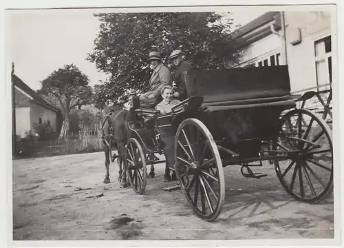 (F6229) Orig. Foto Catterfeld, Pferdekutsche vor Gasthaus Schillershöhe, 1929