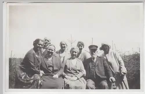 (F6226) Orig. Foto Finsterbergen, Gruppenfoto im Hüllrod, Spaziergang 1929