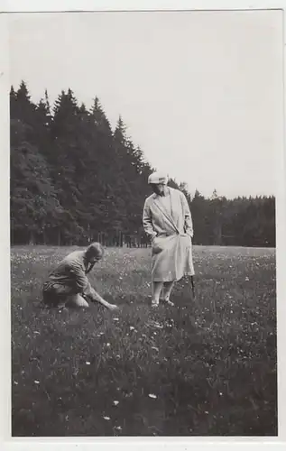 (F6213) Orig. Foto Finsterbergen, Frau und Mädchen a. d. Hirschwiese, 1929