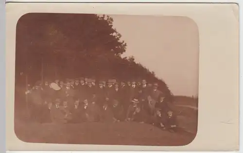 (F6200) Orig. Foto Eschenbach, große Männer-Gruppe am Waldesrand 1915