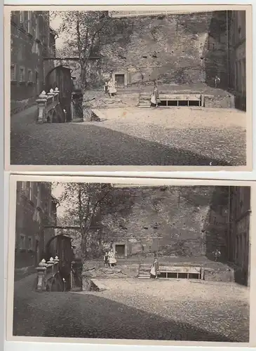 (F6110) 2x Orig. Foto Greiz, Schlosshofbühne, 1950er