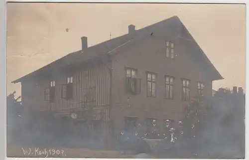 (F6079) Orig. Foto Wohn- und Geschäftshaus W. Koch 1907