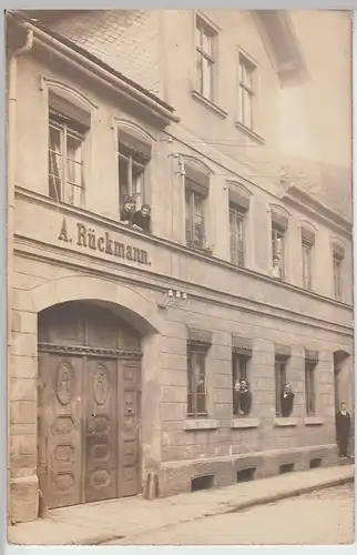 (F6074) Orig. Foto Wohnhaus mit Geschäft v. A. Rückmann, vor 1945