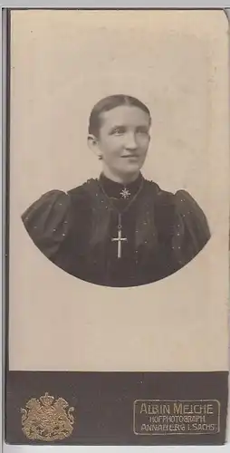(F606) Orig. Kabinettfoto Frau, Fotogr. Albin Meiche, Annaberg i.S., 1920er