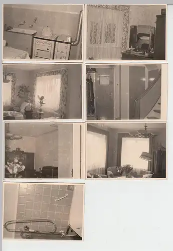 (F6029) 7x Orig. Foto Wohnungseinrichtung, ca. 1950er