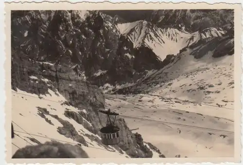 (F6027) Orig. Foto Zugspitzbahn, Blick a.d. Gondel auf weitere Gondel