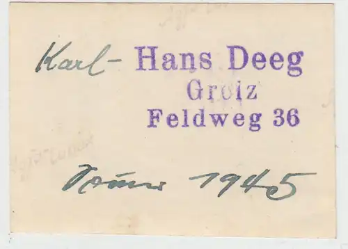 (F6018) Orig. Foto Porträt / Passfoto eines Jungen Karl-Hans Deeg, Sommer 1945