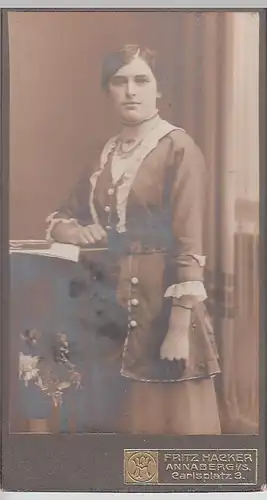 (F600) Orig. Kabinettfoto junge Frau, Fotogr. Fritz Hacker, Annaberg i.S.