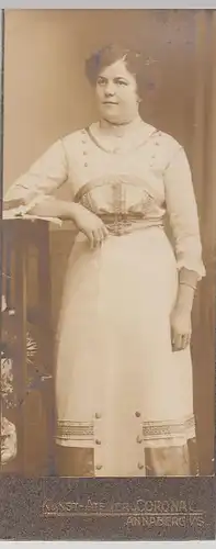 (F598) Orig. Kabinettfoto Frau, Fotogr. "Corona" Annaberg i.S., 1920er