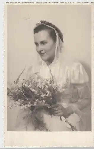 (F5975) Orig. Foto Hochzeit, Porträt einer Braut