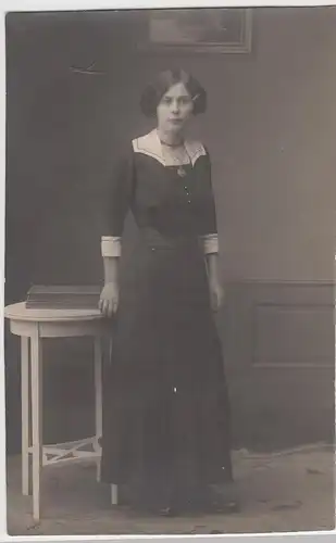 (F5938) Orig. Foto Porträt junge Frau, Studioaufnahme Stollberg i.Erz. vor 1945