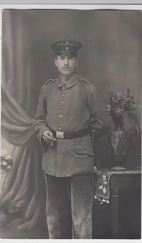(F5916) Orig. Foto Rottenburg, Porträt 1.WK Soldat mit Zigarre
