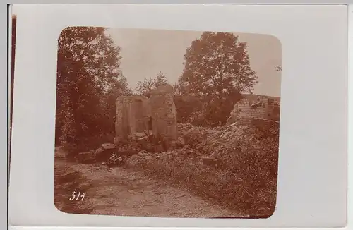 (F5858) Orig. Foto Bourrg (Bourg?), eingefallenes Haus 1914-18