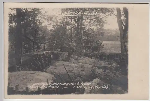 (F5795) Orig. Foto 1.WK Schützengraben, Beressina-Front, 1.Stellung