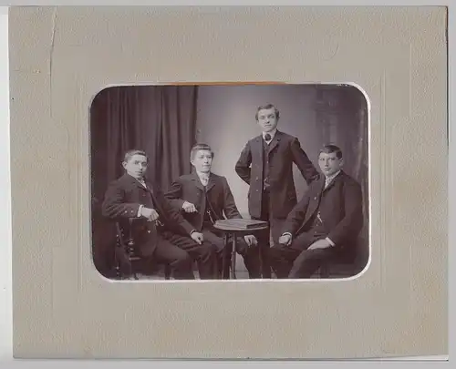 (F565) Original Kabinettfoto 4 junge Männer / Studenten, 1920er, 1930er
