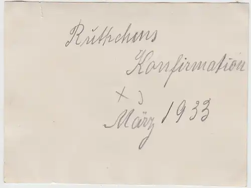 (F5635) Orig. Foto Damen im Zimmer "Ruthchens Konfirmation 1933