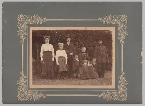 (F563) Original Foto Familie m. 4 Kindern, 1910er / 1920er