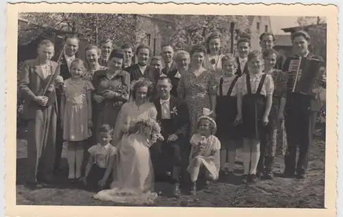 (F5623) Orig. Foto Hochzeit, Gruppenbild 1949