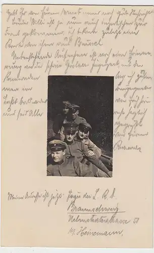 (F5397) Orig. Foto 1.WK Soldaten, Gruppenfoto in Braunschweig 1915