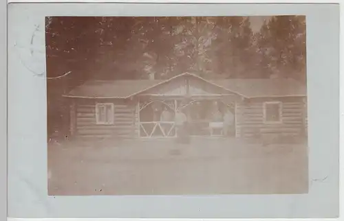 (F5352) Orig. Foto 1.WK im Felde, Holzhaus, Gebäude 1916