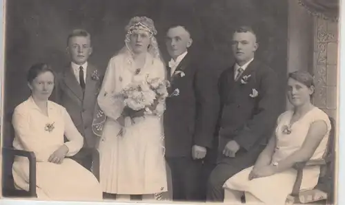(F5336) Orig. Foto Hochzeit, Gruppenfoto vor 1945