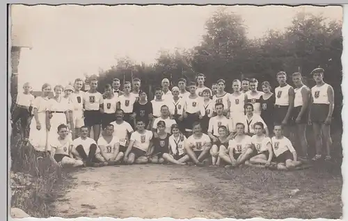 (F5170) Orig. Foto Jüterbog, Sportfest, Sportler der Berliner Turnerschaft 1921