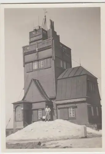 (F5166) Orig. Foto Schneekoppe, Observatorium 1934