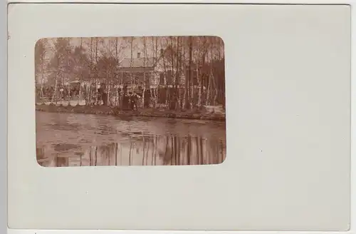 (F5118) Orig. Foto Gebäude am Wasser, Spreewald? vor 1945