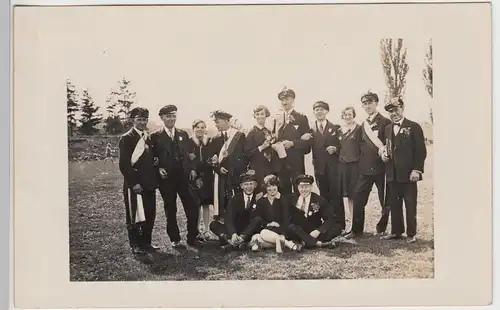 (F5098) Orig. Foto Personengruppe, Sportler, Schützen o.ä., vor 1945