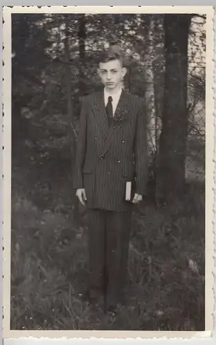 (F4927) Orig. Foto Junge im Anzug, Kommunion, Konfirmation