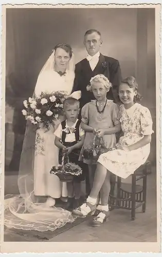 (F4926) Orig. Foto Hochzeit, Familienbild, Görlitz vor 1945