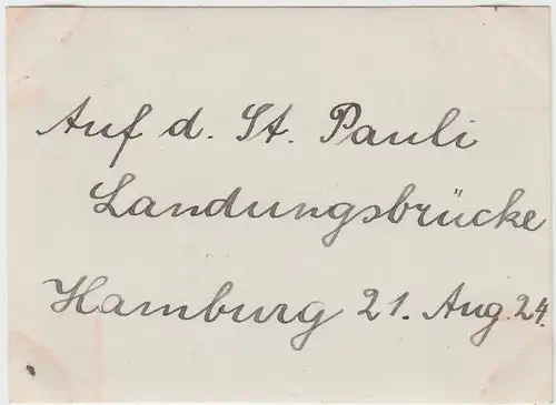 (F4700) Orig. Foto Hamburg, Besuch d. Landungsbrücken, 21.8.1924