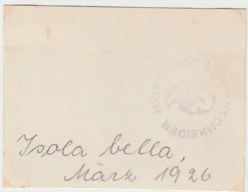 (F4666) Orig. Foto Isola Bella, junge Frau a. Gartenterrasse, März 1926