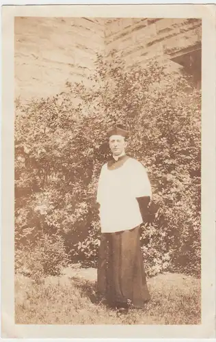(F4639) Orig. Foto Priester im Freien, Priesterseminar in ?, um 1910