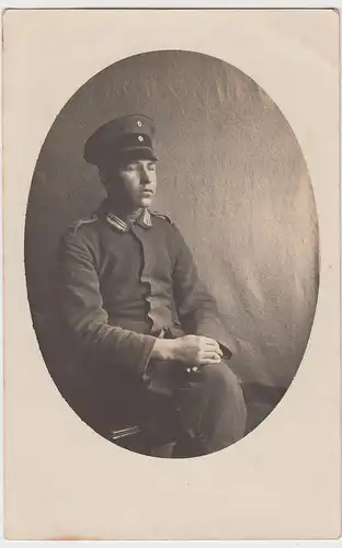 (F4610) Orig. Foto Porträt Soldat August i. Berlin Reinickendorf 1917