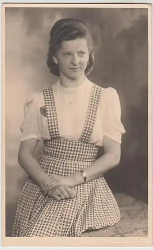 (F4581) Orig. Foto Porträt einer jungen Frau, Fotograf Arnstadt