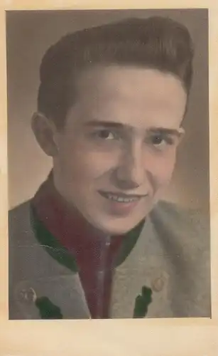 (F4254) Orig. Foto Porträt junger Mann, coloriert, Frankfurt (Oder)