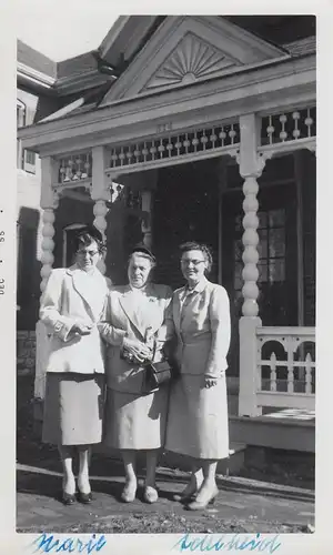 (F4201) Orig. Foto 3 Damen Lotti, Marie u. Adelheid in Amerika 1956