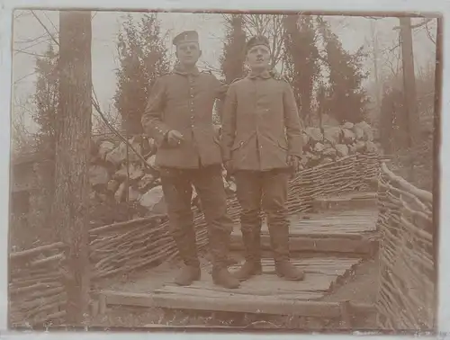 (F4092) Orig. Foto 1.WK Soldaten in der Stellung in Frankreich 1914-18
