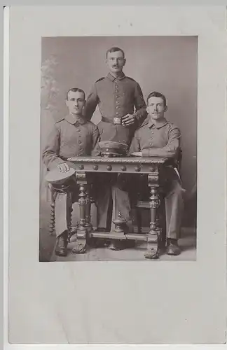 (F3690) Orig. Foto Kabinettfoto, Soldaten 1.WK am Tisch, 1914-18