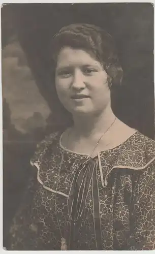 (F3675) Orig. Foto Kabinettfoto, junge Frau Elisabeth Kott, 1920er