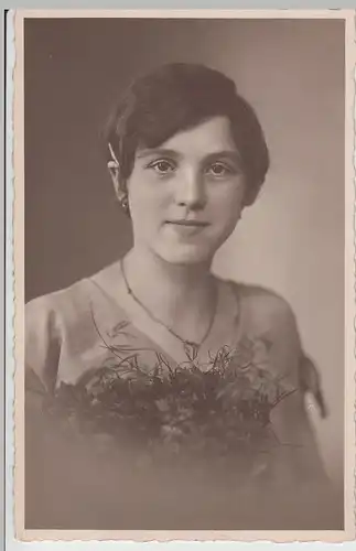 (F3666) Orig. Foto Kabinettfoto, junge Frau, Fotograf Glauchau, 1920er