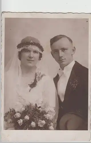 (F3609) Orig. Foto Kabinettfoto, Hochzeitspaar i. Glauchau, vor 1945